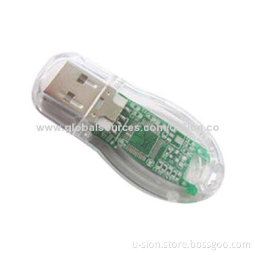 Hot Sale Plastic Transparent USB Memory Stick, Hot Plug-and-play Function, USB2.0 Interface